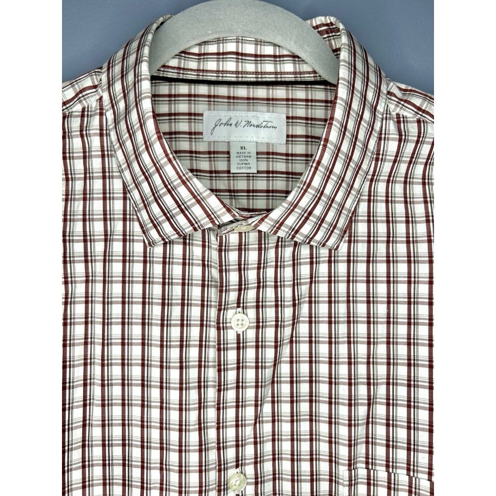 John W. Nordstrom‎ Long Sleeve Supima Cotton Button Shirt Plaid Mens XL 48 Chest